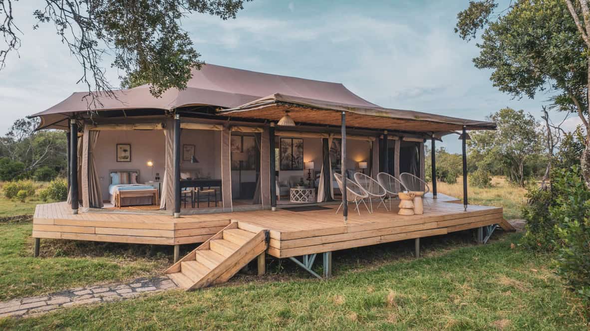 river camp ensuite luxury tent exterior