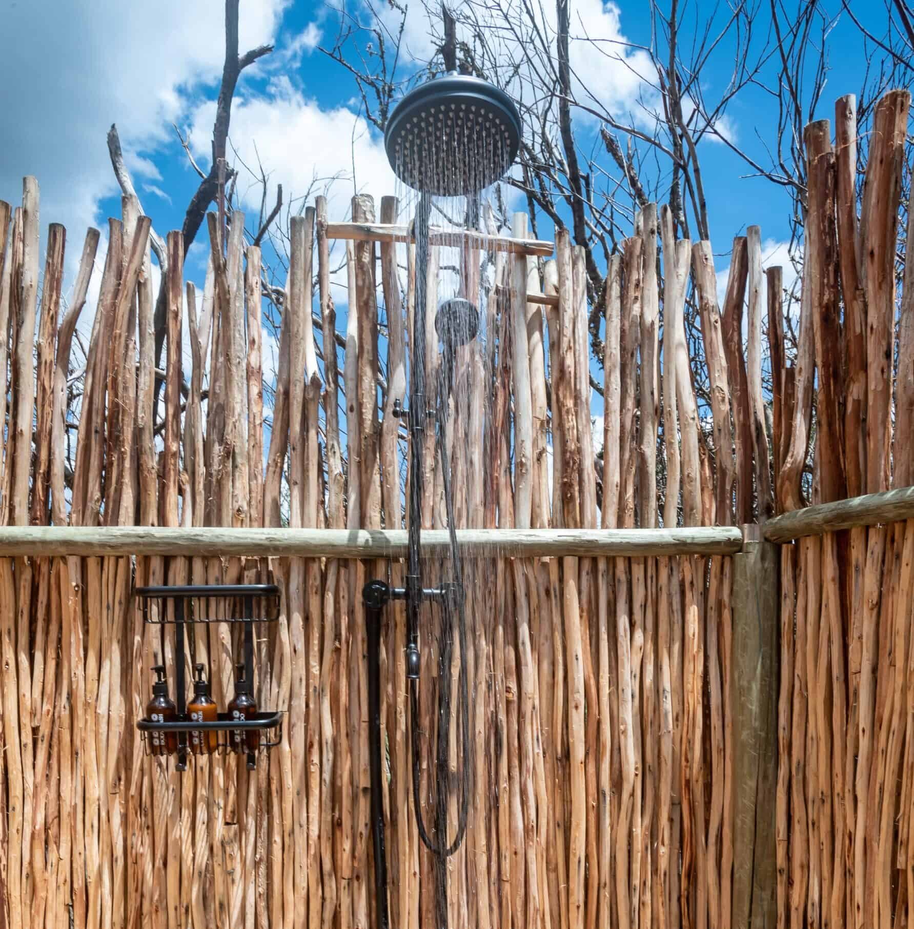 river camp outdoor showers